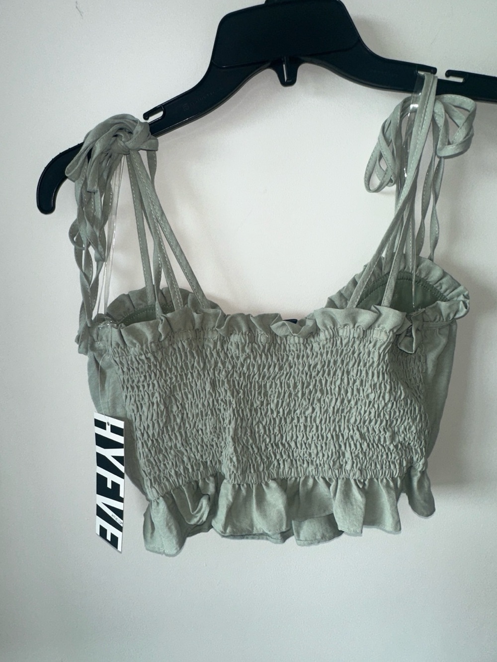 HYFVE Sage Green Tie-Strap Crop Top & Wide Leg Pants Set - Picture 4 of 8